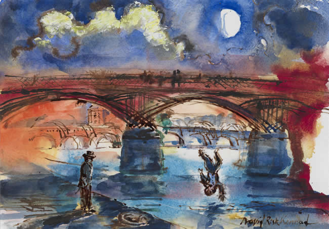 Joyce beneath Pont des Arts